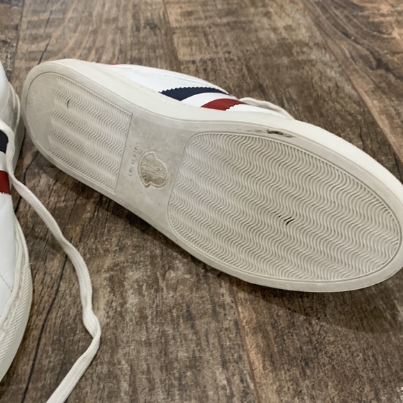 🌸✨MONCLER STRIPE-DETAIL LOW TOP LEATHER SNEAKERS🌺 - Picture 9 of 9